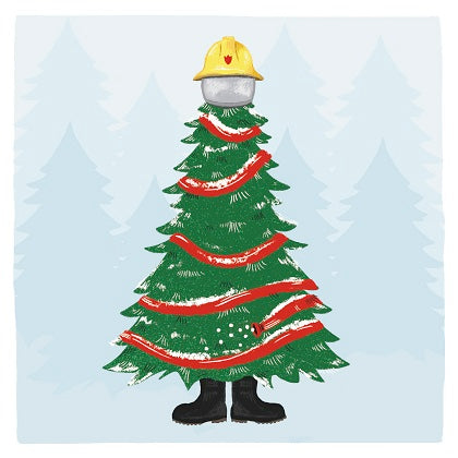 "Firefighters Tree" Christmas Cards